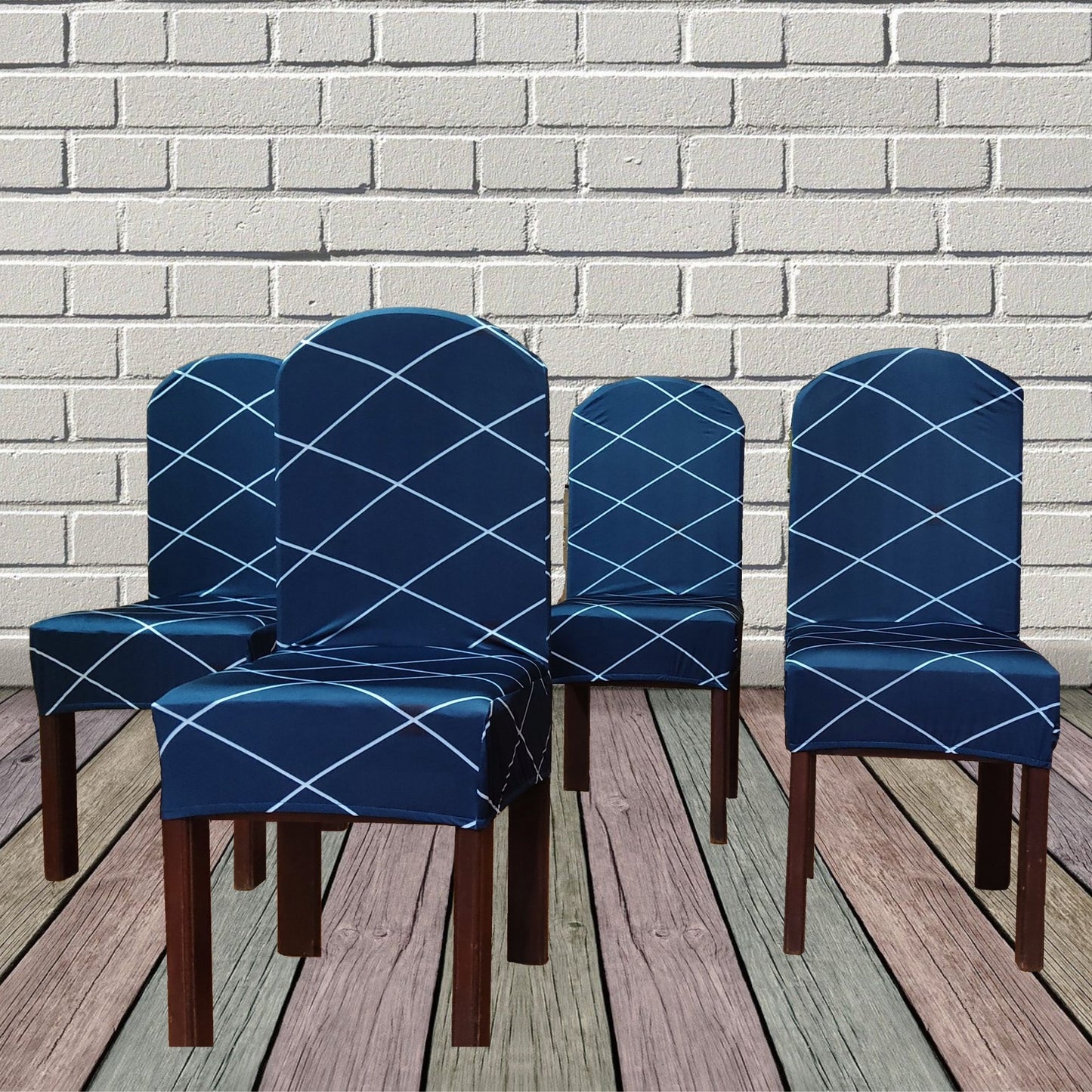 PENTHOOM Elastic Dining Chair Cover - Premium Fabric Seat Slipcover - Classic Diamond Pattern