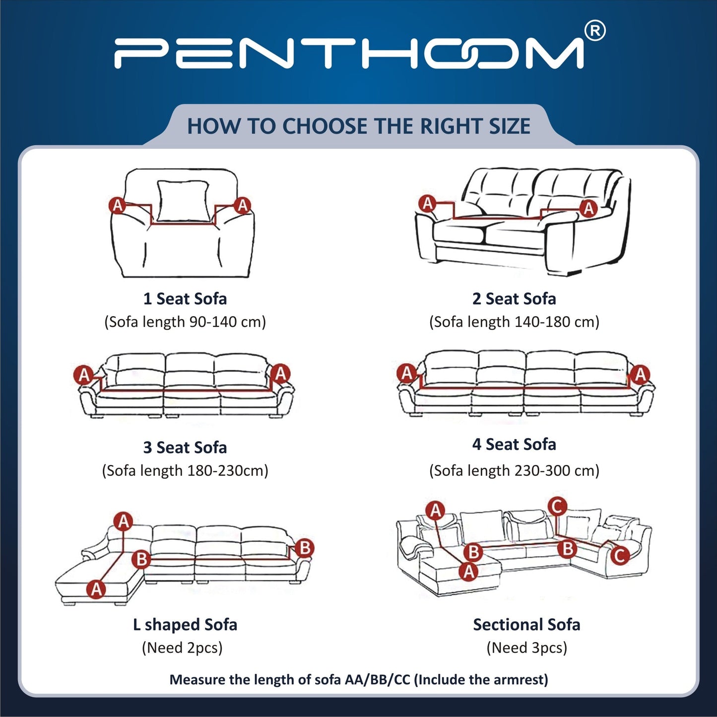PENTHOOM Elastic Premium Sofa Covers Stretchable - Octagon Multi Color