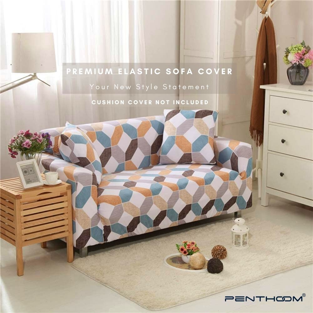 PENTHOOM Elastic Premium Sofa Covers Stretchable - Octagon Multi Color