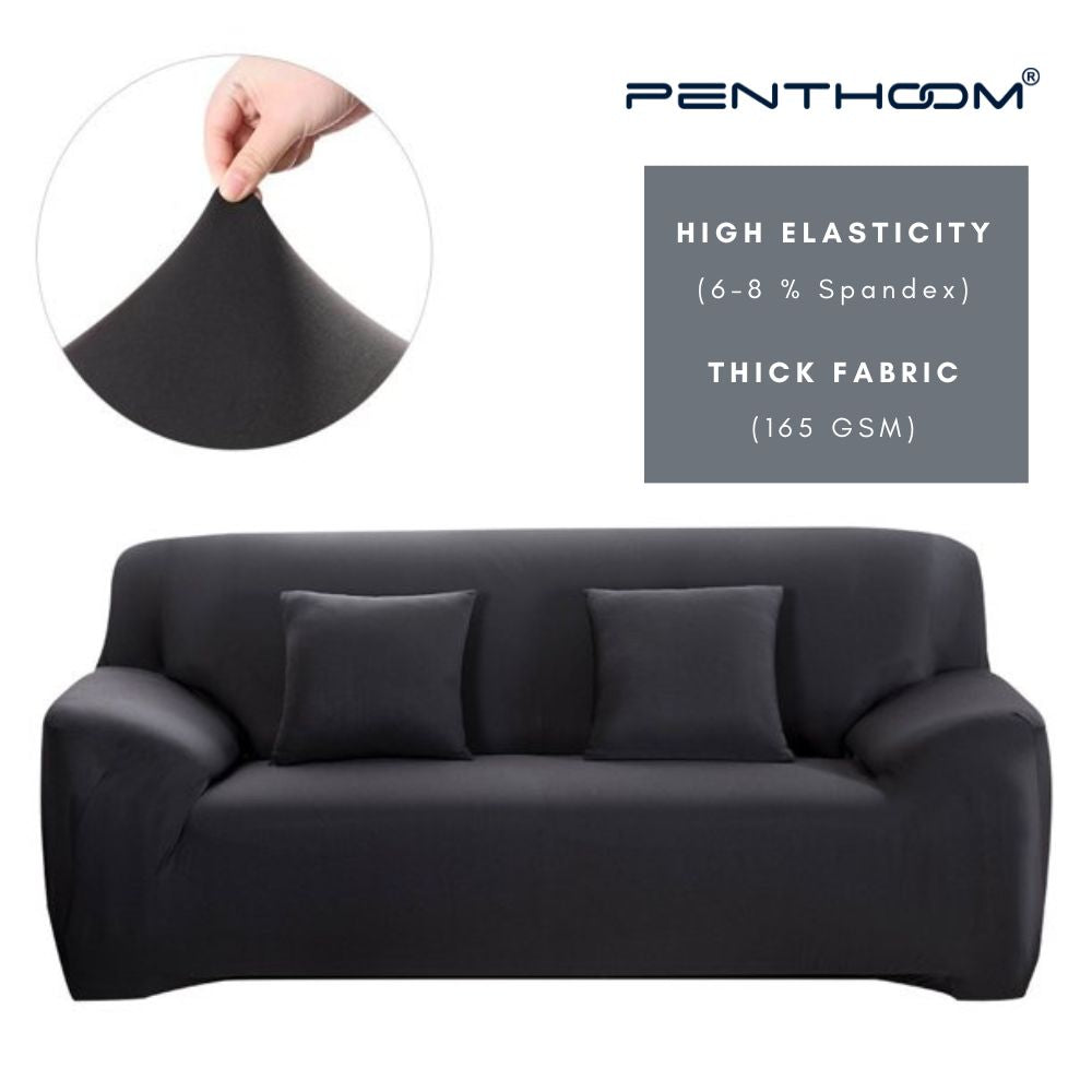PENTHOOM Elastic Premium Sofa Covers Stretchable - Black