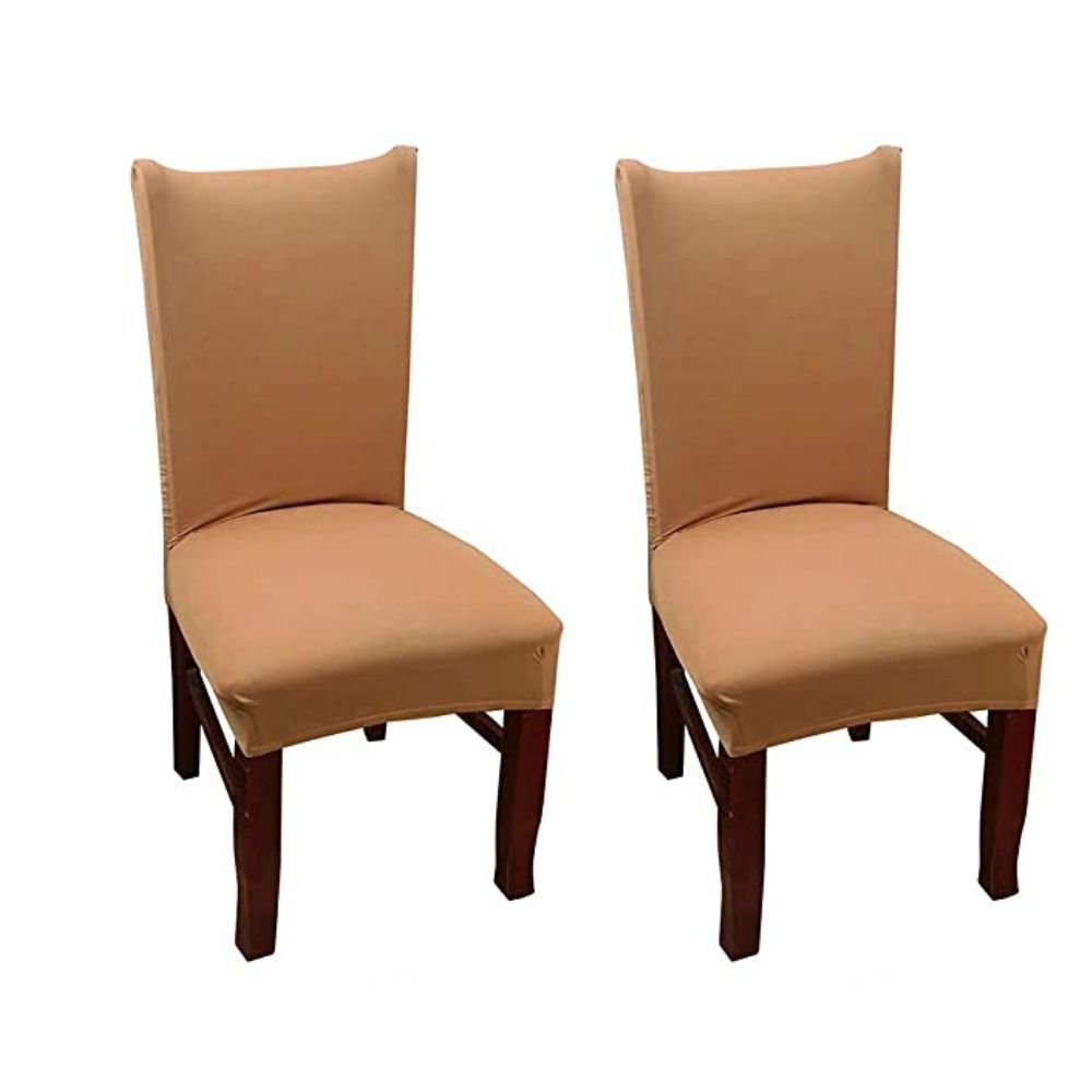 PENTHOOM Elastic Dining Chair Cover - Premium Fabric Seat Slipcover  - Camel