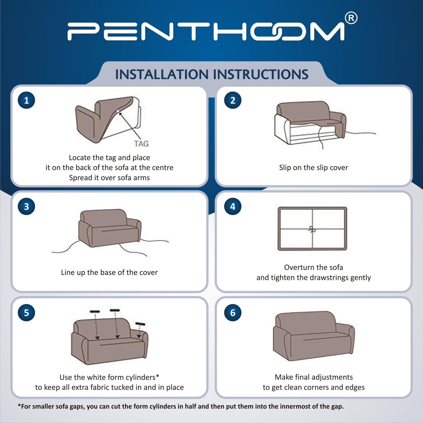 PENTHOOM Elastic Premium Sofa Covers Stretchable - Blue Brick Pattern