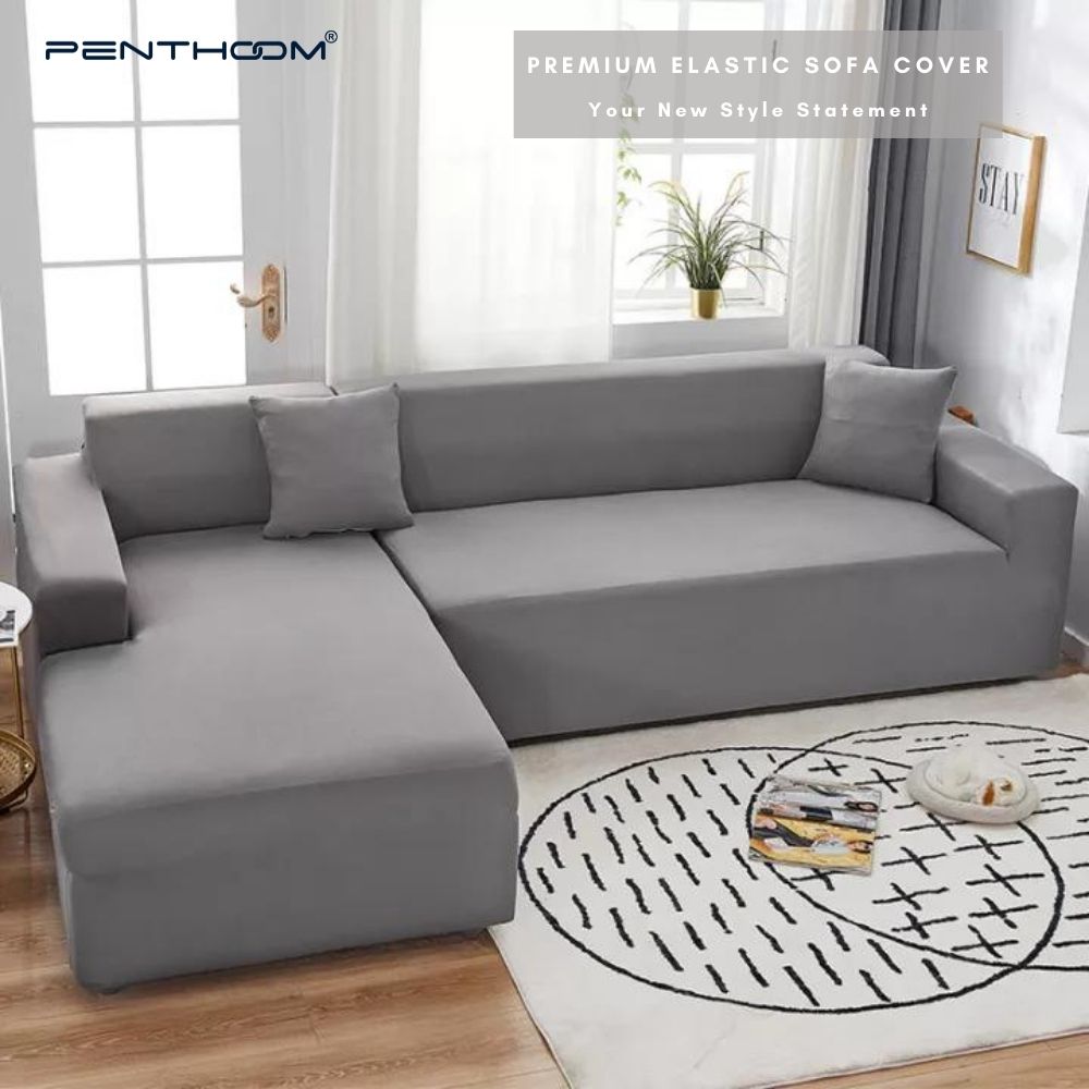 PENTHOOM Elastic Premium Sofa Covers Stretchable - Light Grey