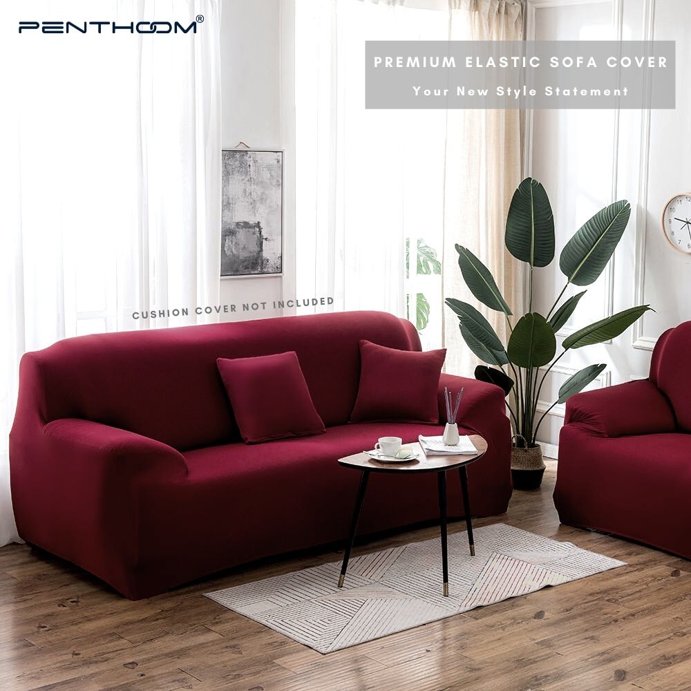 PENTHOOM Elastic Premium Sofa Covers Stretchable - Maroon