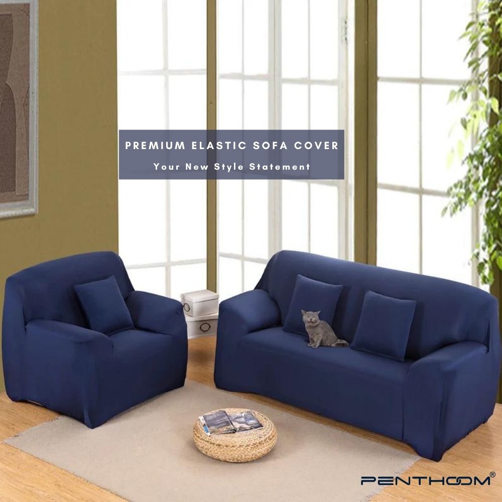 PENTHOOM Elastic Premium Sofa Covers Stretchable - Navy Blue