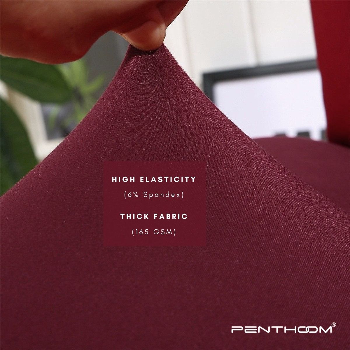 PENTHOOM Office Chair Cover Stretchable - Removable and Washable Computer Chair Cover - Maroon