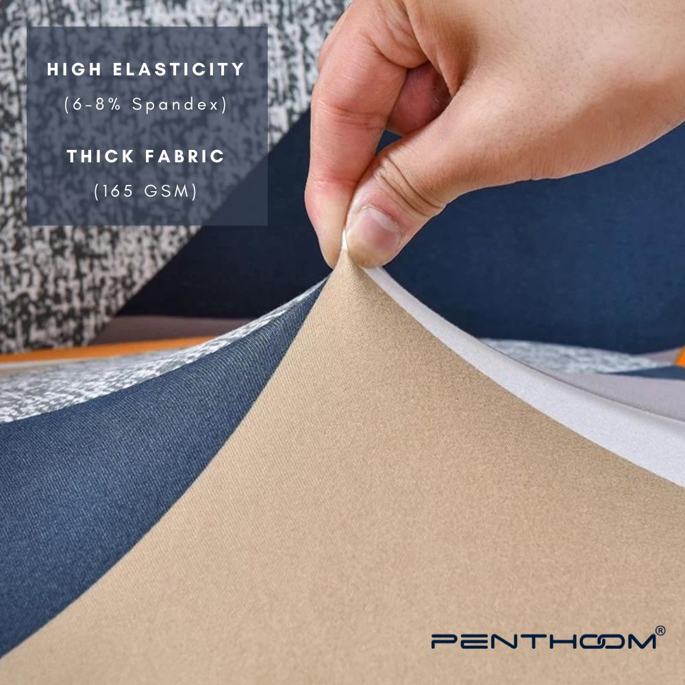 PENTHOOM Elastic Premium Sofa Covers Stretchable - Orange Diamond Pattern