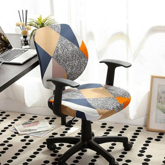 PENTHOOM Office Chair Cover Stretchable - Removable and Washable Computer Chair Cover - Orange Diamond Pattern