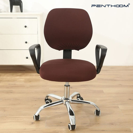 PENTHOOM Office Chair Cover Stretchable - Removable and Washable Computer Chair Cover - Brown